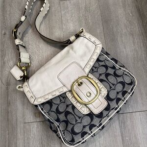 vintage (2007) Coach Bleeker denim legacy buckle shoulder bag